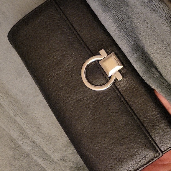Salvatore Ferragamo Black Leather Wallet